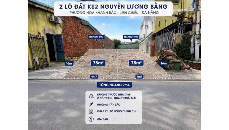 BÁN 2 LÔ ĐẤT KIỆT Ô TÔ 7M NGUYỄN LƯƠNG BẰNG – THÔNG HOÀNG THỊ LOAN
